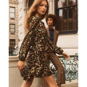 Veronica Beard Metallic Silk Parc Mini Dress O New